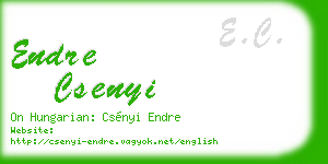 endre csenyi business card